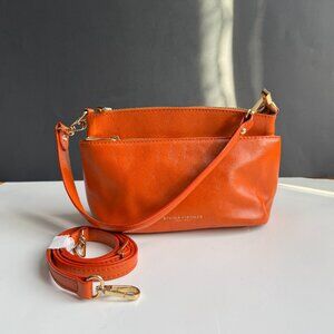 Orange Leather DIVINA FIRENZE Crossbody Purse w/Handle